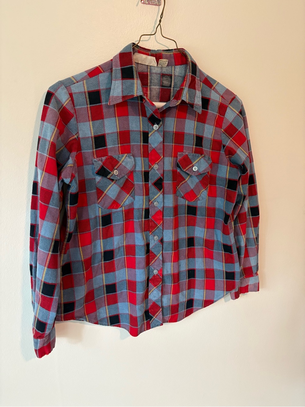 Vintage 70’s Noah’s Ark Plaid Button-Front Shirt